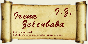 Irena Zelenbaba vizit kartica